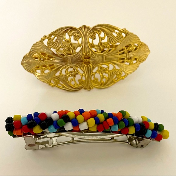 ⬇️ FINAL PRICE VINTAGE 90s Womens Hair Barrettes Clips - Picture 1 of 8